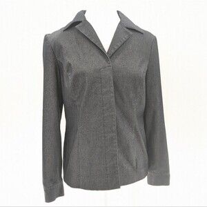 Nordstrom‎ Studio 121 Vintage Blue Cotton Blend Button Up Collared Blazer Size S